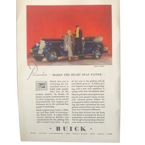 Vintage 1934 Buick Makes The Heart Beat Ad Advertisement
